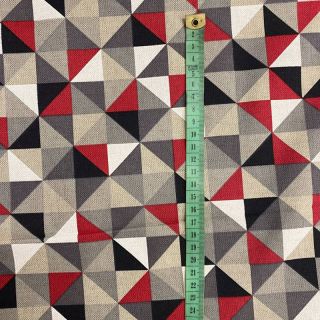 Decoration fabric Linenlook Diamond triangle red