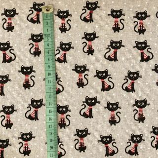 Decoration fabric Linenlook Sweet cats