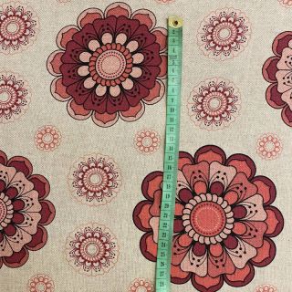 Decoration fabric Linenlook Mandala flower