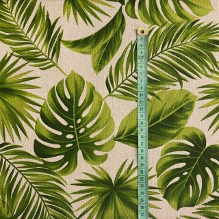 Decoration fabric Linenlook Plant leaves