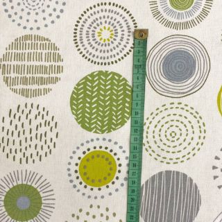 Decoration fabric premium Hand drawn circles green