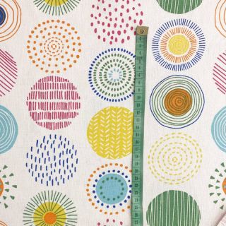 Decoration fabric premium Hand drawn circles multicolour