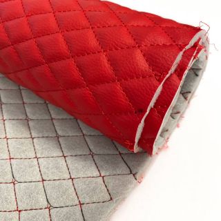 Faux leather MATELASSE rouge