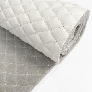 Faux leather MATELASSE blanc