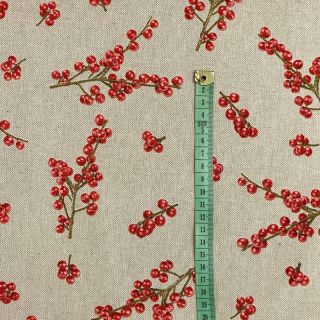 Decoration fabric Linenlook Winter berry