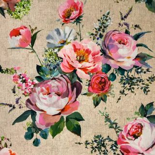 Decoration fabric Roses delicate painting beige digital print