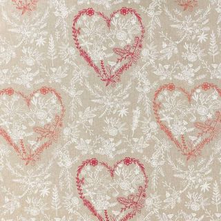 Decoration fabric Linenlook premium Heart bouquet