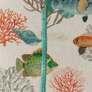 Decoration fabric Linenlook premium Reef Fish digital print