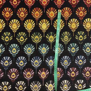 Decoration fabric GOBELIN PREMIUM Peacock Feather Bow black