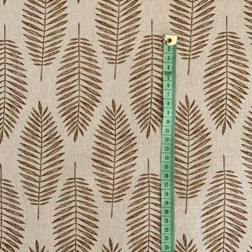Decoration fabric Linenlook Nature leaf brown