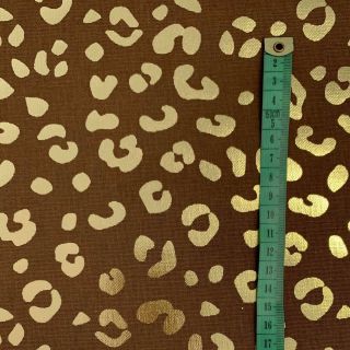 Decoration fabric Leopard prints brown metallic premium