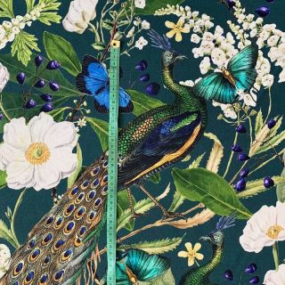 Decoration fabric premium Peacock butterfly chique digital print