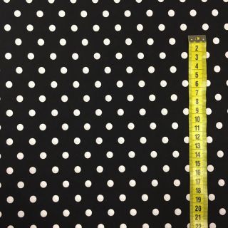 Cotton fabric Dots white/grey