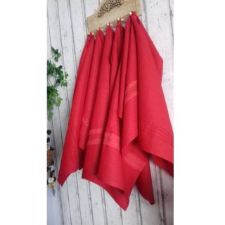 Linen enzyme washed red