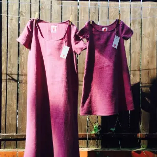 Double gauze/muslin purple ORGANIC