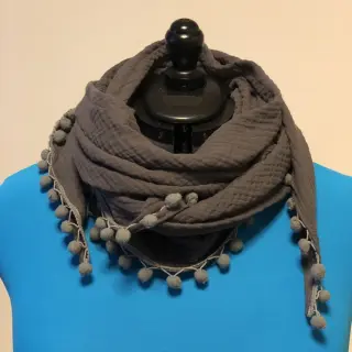 Double gauze/muslin dark grey ORGANIC