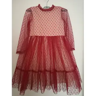 Tulle netting SPOT red