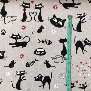 Decoration fabric Linenlook Kitty