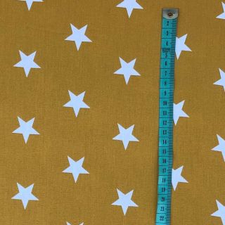 Cotton fabric  Stars ochre