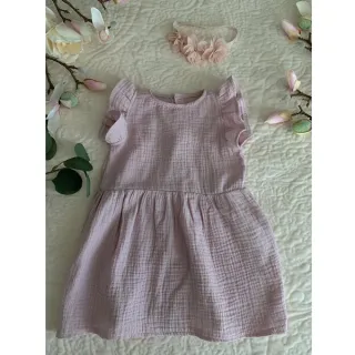 Double gauze/muslin old rose ORGANIC