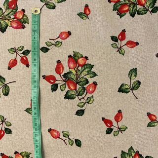 Decoration fabric Linenlook Rosehip fresh garden