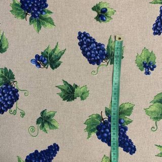 Decoration fabric Linenlook Vintage grapes vineyard