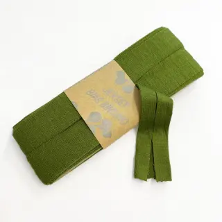 Bias binding elastic viscose - 3 m olive green