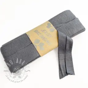 Bias binding elastic viscose - 3 m grey