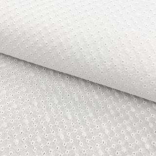 Cotton fabric EMBROIDERY Daniela white