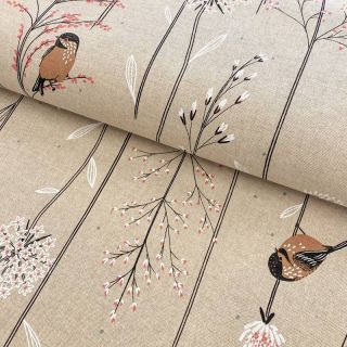 Decoration fabric Linenlook Soft branch