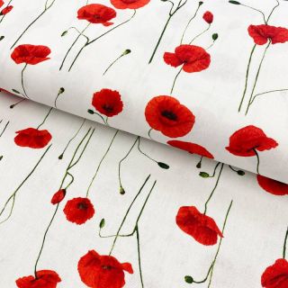 Decoration fabric premium Poppy field