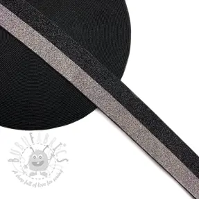 Elastic 4 cm Lurex DOU black grey