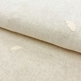 Linen viscose embroidery natural