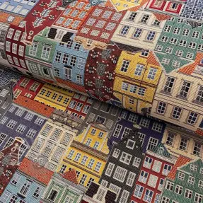 Decoration fabric GOBELIN PREMIUM City canal house