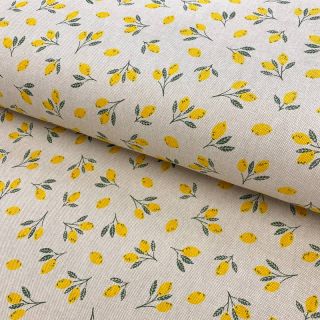 Decoration fabric Linenlook Little citrus fruits