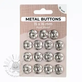 Snap fasteners METAL 16 mm silver