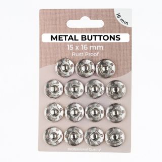 Snap fasteners METAL 16 mm silver