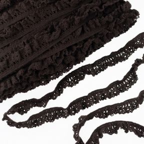 Elastic cotton lace dark mocha