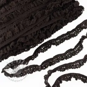 Elastic cotton lace dark mocha