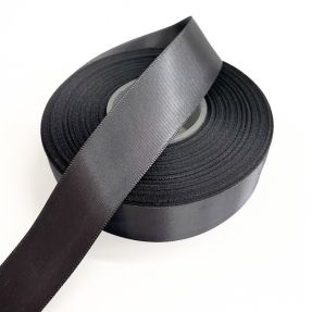 Satin ribbon double face 25 mm dark grey