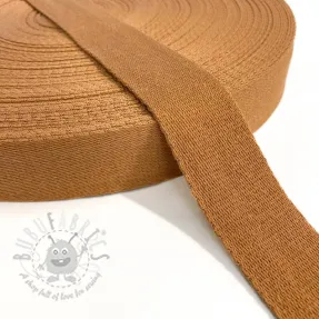 Cotton webbing 4 cm cognac