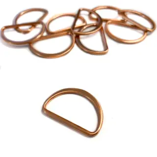 Metal D-Ring 40 mm copper