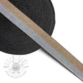Elastic 4 cm Lurex DOU champagne silver