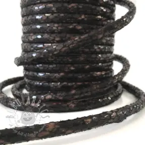 Faux leather cord Snake choco