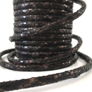 Faux leather cord Snake choco