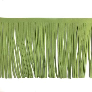 Tassels 12 cm suede lime