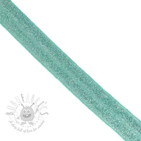 Bias binding elastic glitter 20 mm dark mint
