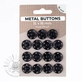 Snap fasteners METAL 16 mm black