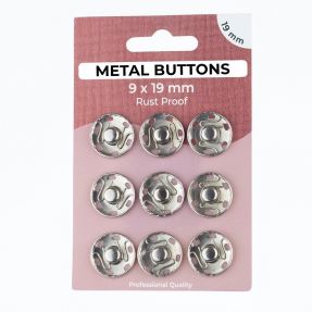 Snap fasteners METAL 19 mm silver