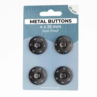 Snap fasteners METAL 25 mm anthracite